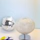 Vintage table lamp, diamond-style glass globe