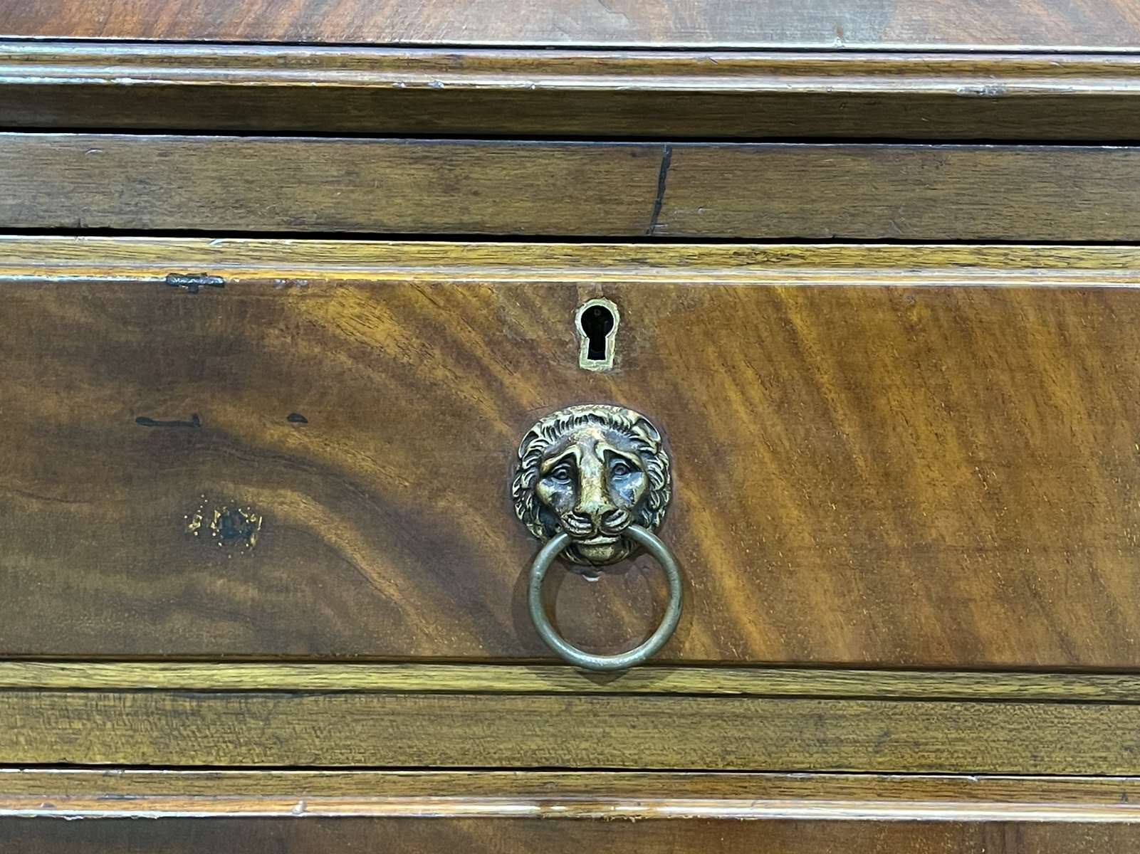 1930s mahogany donkey desk in English.