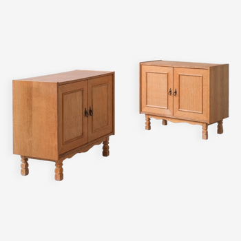 Oak Danish Mid-Century Bedside Cabinets or Sideboards attr. to Henning Kjaernulf