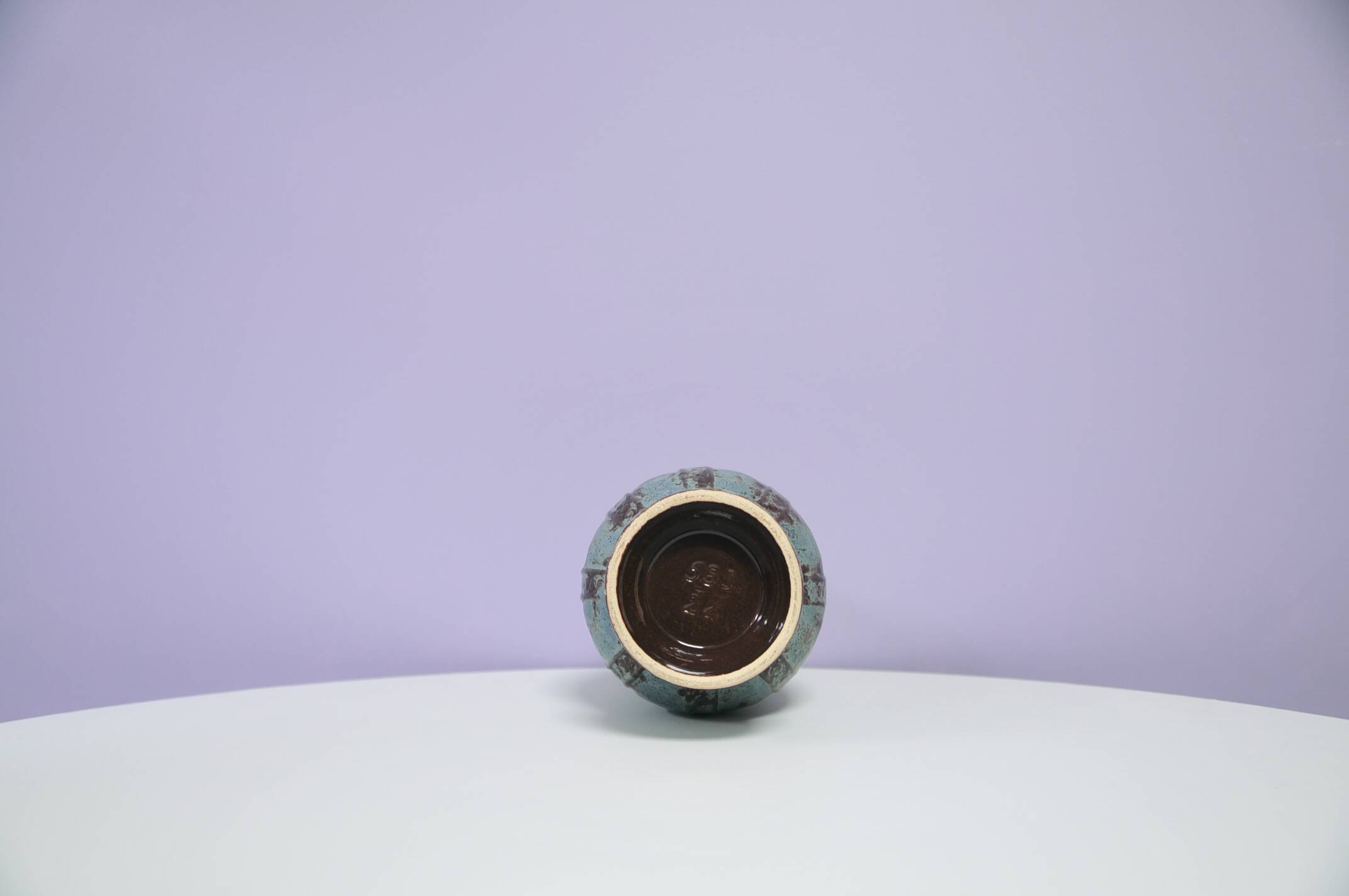 Blue & brown West Germany vase