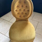 Pouf crapaud velours jaune d’or