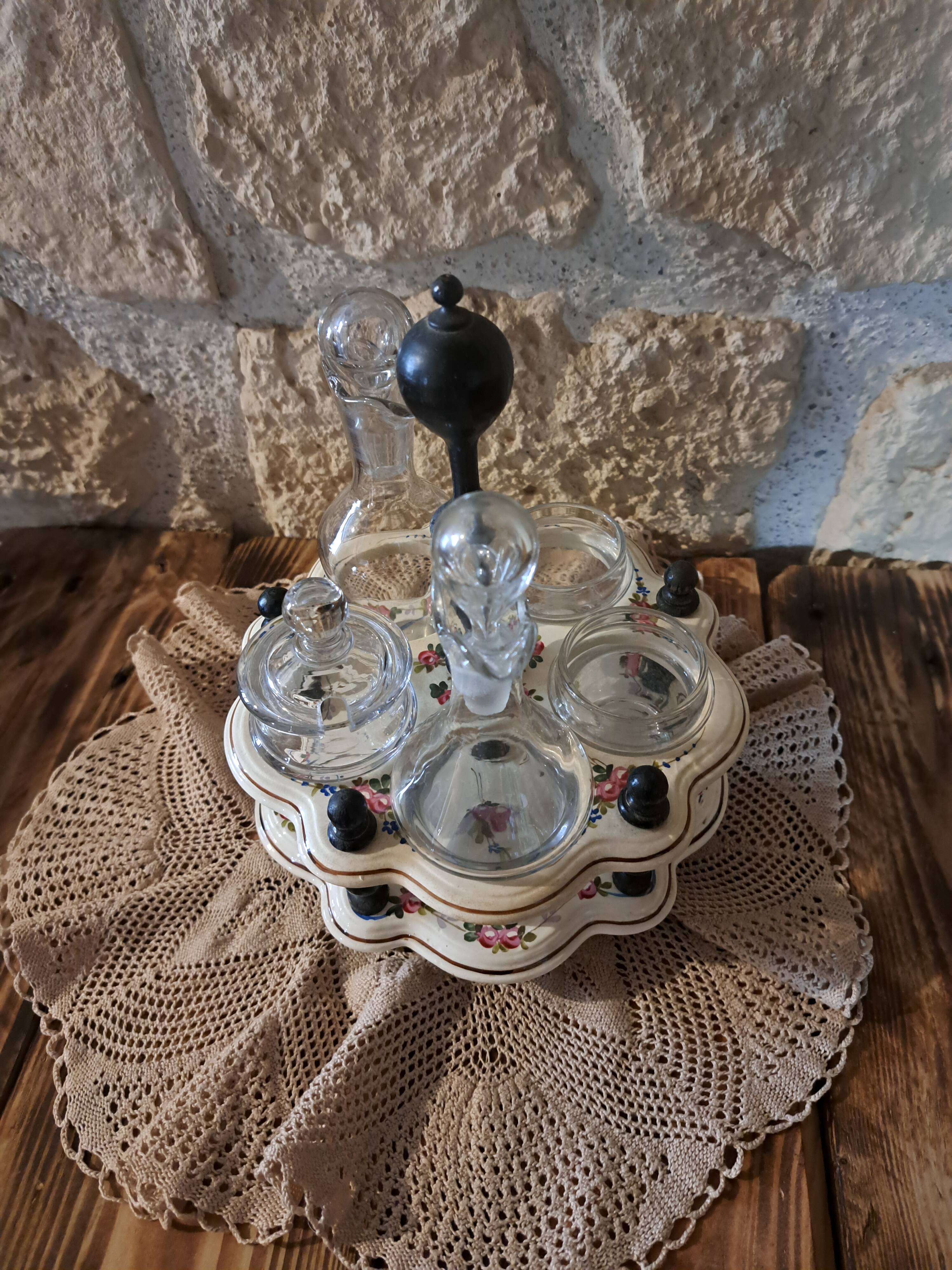 servant oil maker vinegar maker salt pepper shaker mustard pot Napoleon in Salins earthenware