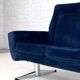 Canapé style scandinave des années 50 - 60 en tissu bleu et piètement