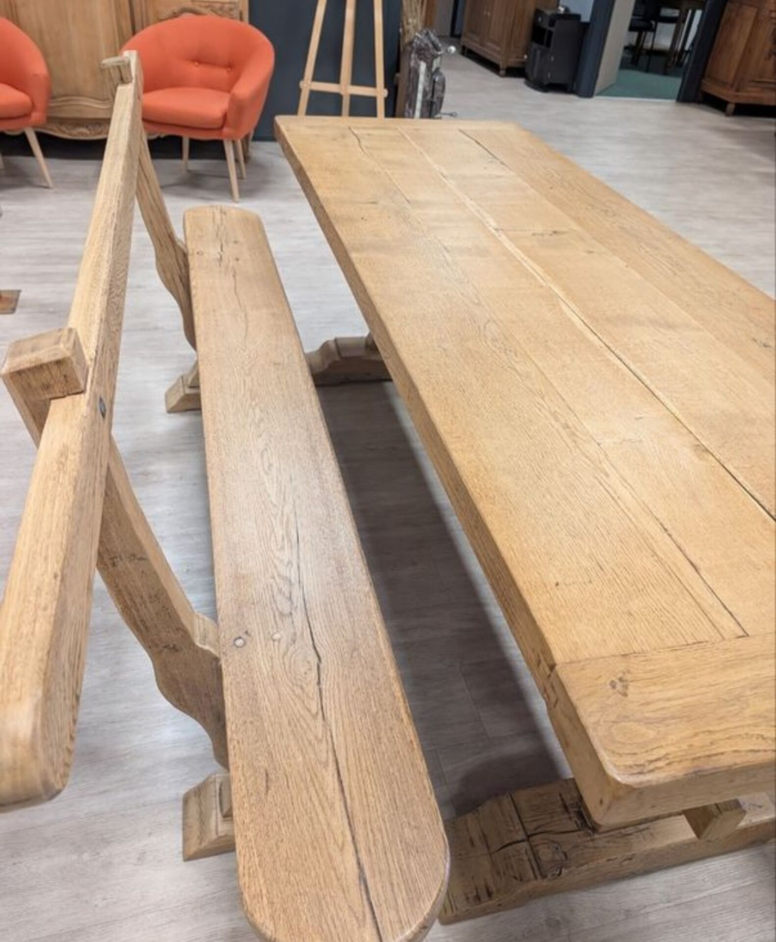 Monastery table with its custom benches.