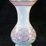 Pansu vase in opaline decoration of enamelled flowers NAPOLEON 3