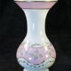 Vase pansu en opaline décor de fleurs emaillées NAPOLEON 3