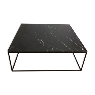 Table basse en marbre noir Khenifra 90x90