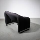 Artifort Groovy model F598 chair by Pierre Paulin upholstered with charcoal bouclé