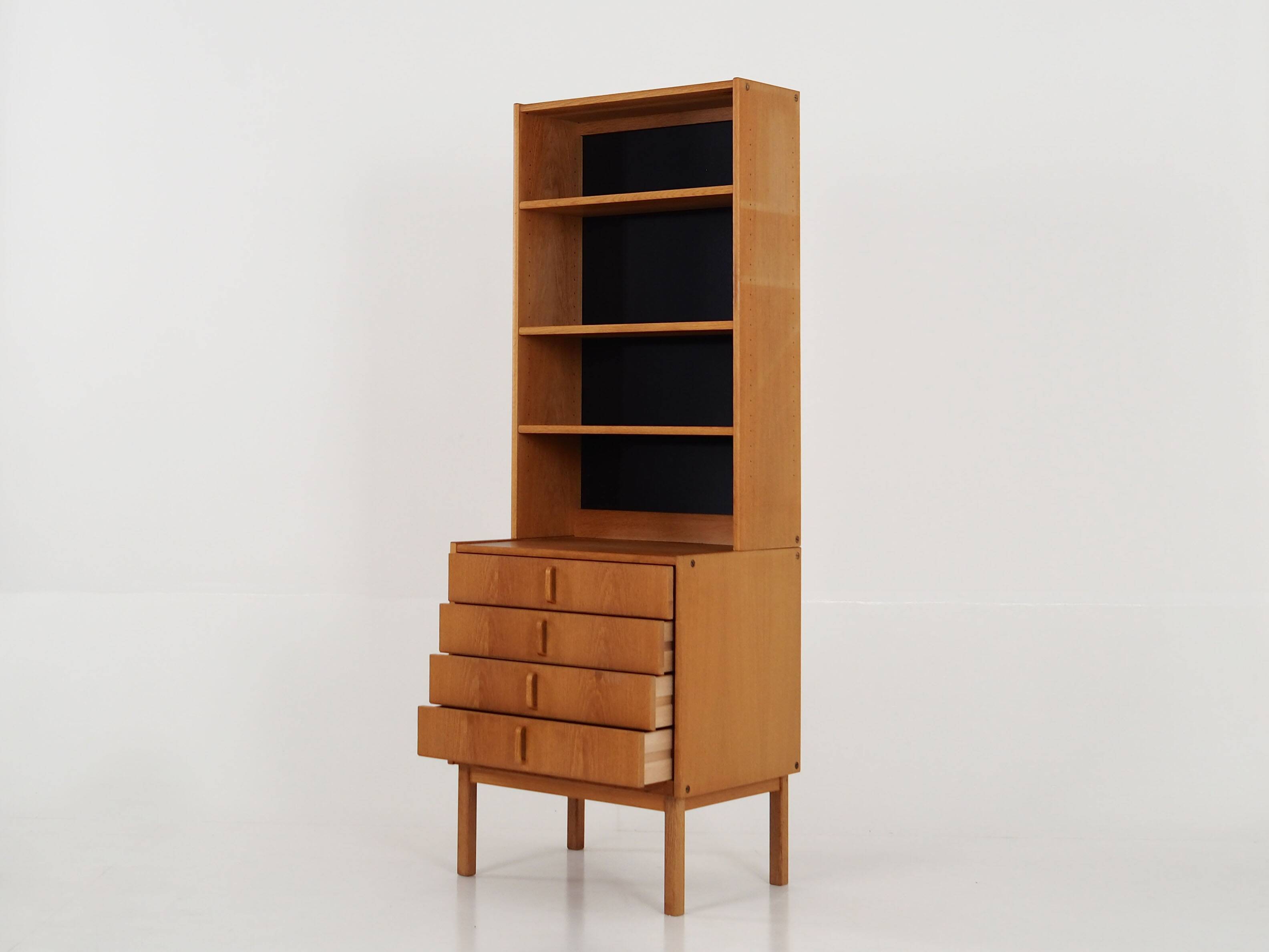 Bookcase with ash veneer, design by B.Fridhagen, 1970s