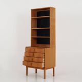 Bookcase with ash veneer, design by B.Fridhagen, 1970s