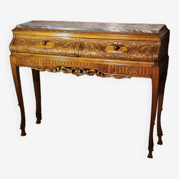 art nouveau style console with 2 drawers, vintage, top cabinetmaker, sold in Barcelona 1940 to 60