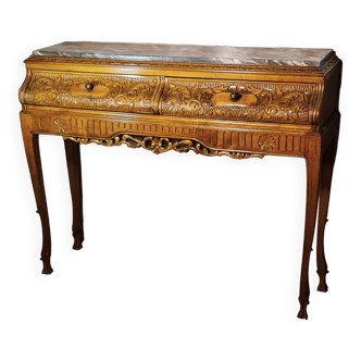 art nouveau style console with 2 drawers, vintage, top cabinetmaker, sold in Barcelona 1940 to 60