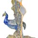 Faience bouquet holder from Desvres in the shape of a peacock.