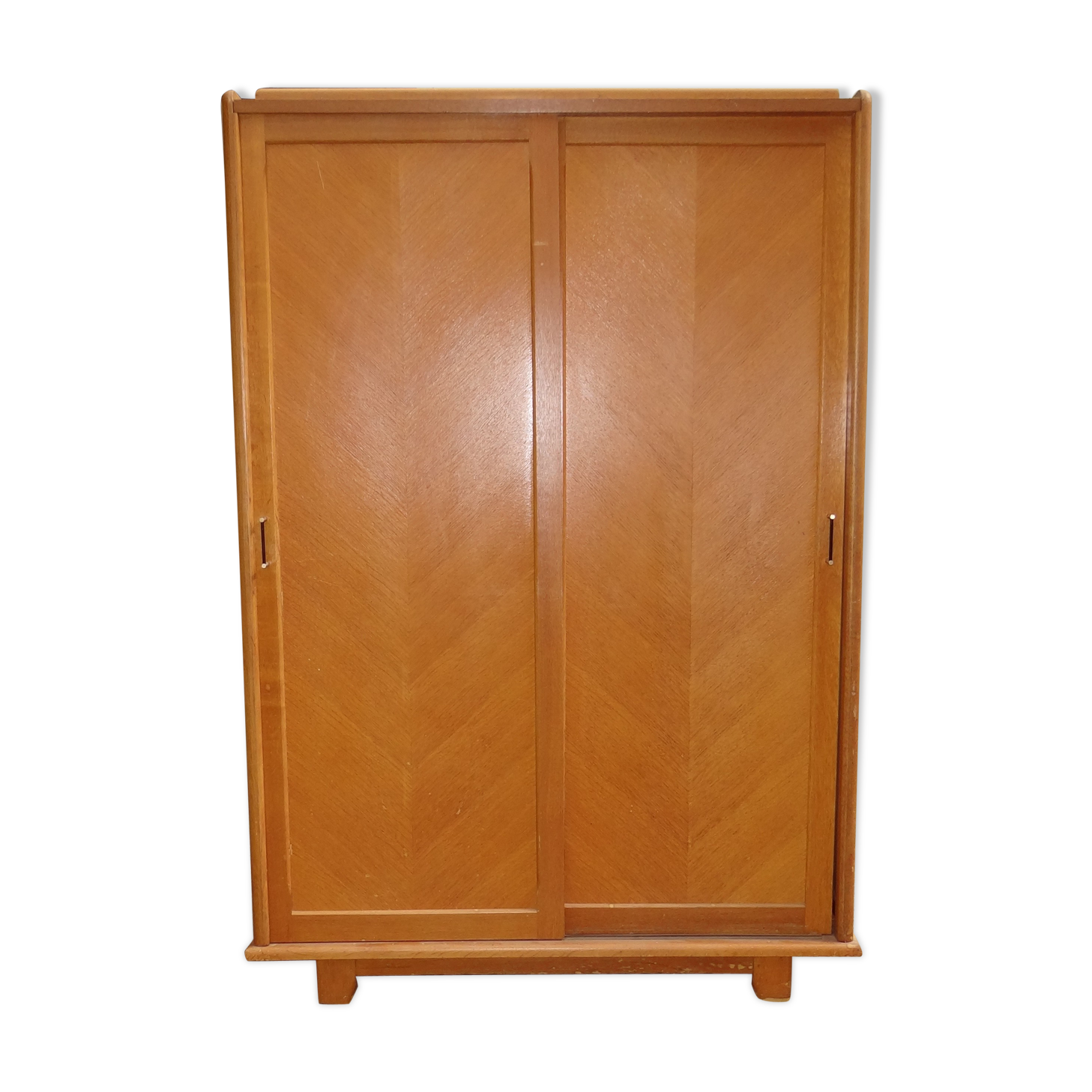Wardrobe 1950 light oak sliding doors