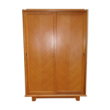 Wardrobe 1950 light oak sliding doors