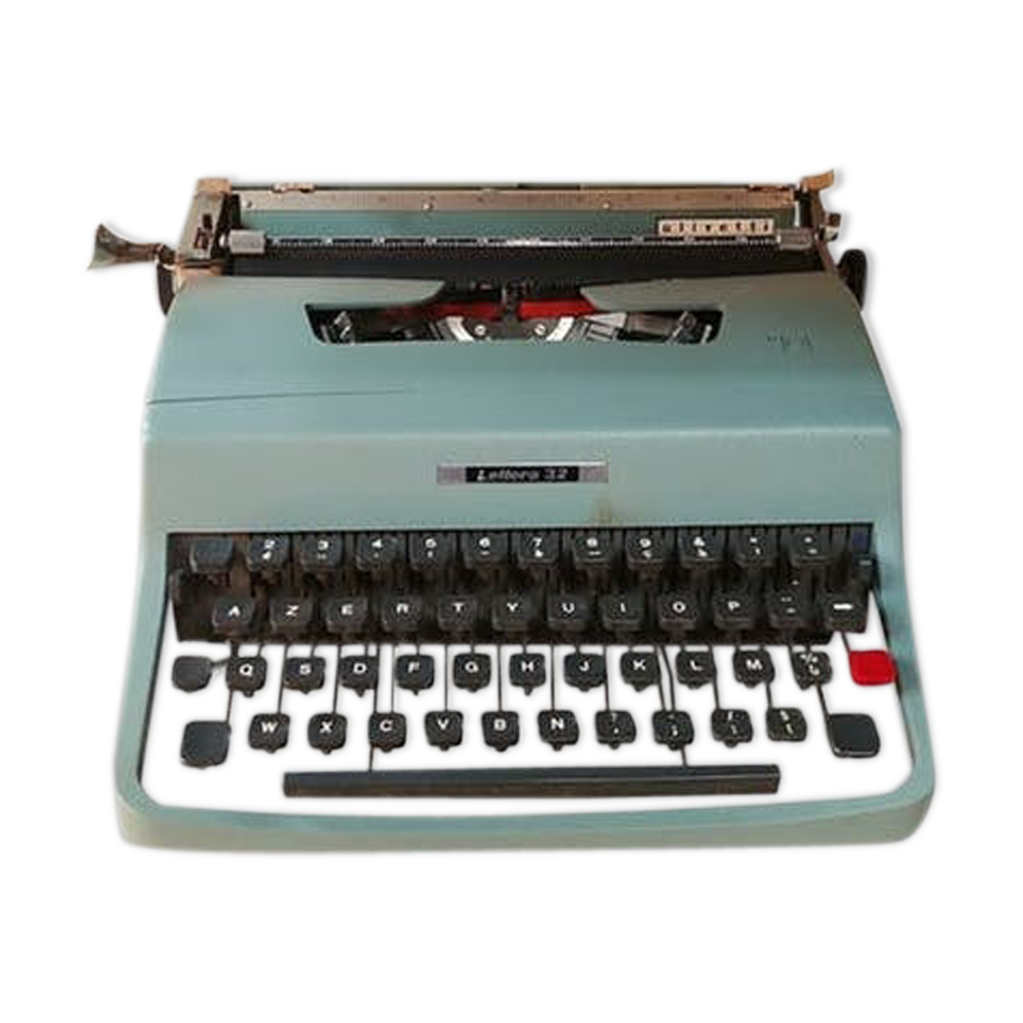 Machine à écrire Olivetti Lettera 32 bleue