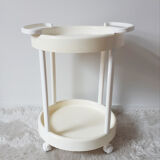 Vintage bar table, white plastic, round table, 70s, Simo, made in Italy