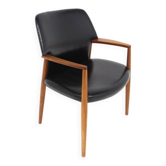 Fauteuil de bureau en skaï, Ejnar Larsen & Axel Bender Madsen, Danemark, 1960