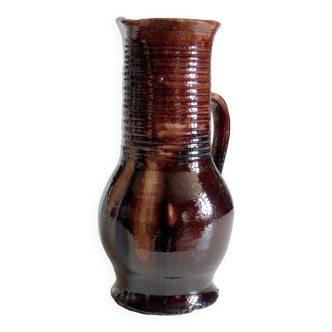 High enamelled terracotta pitcher