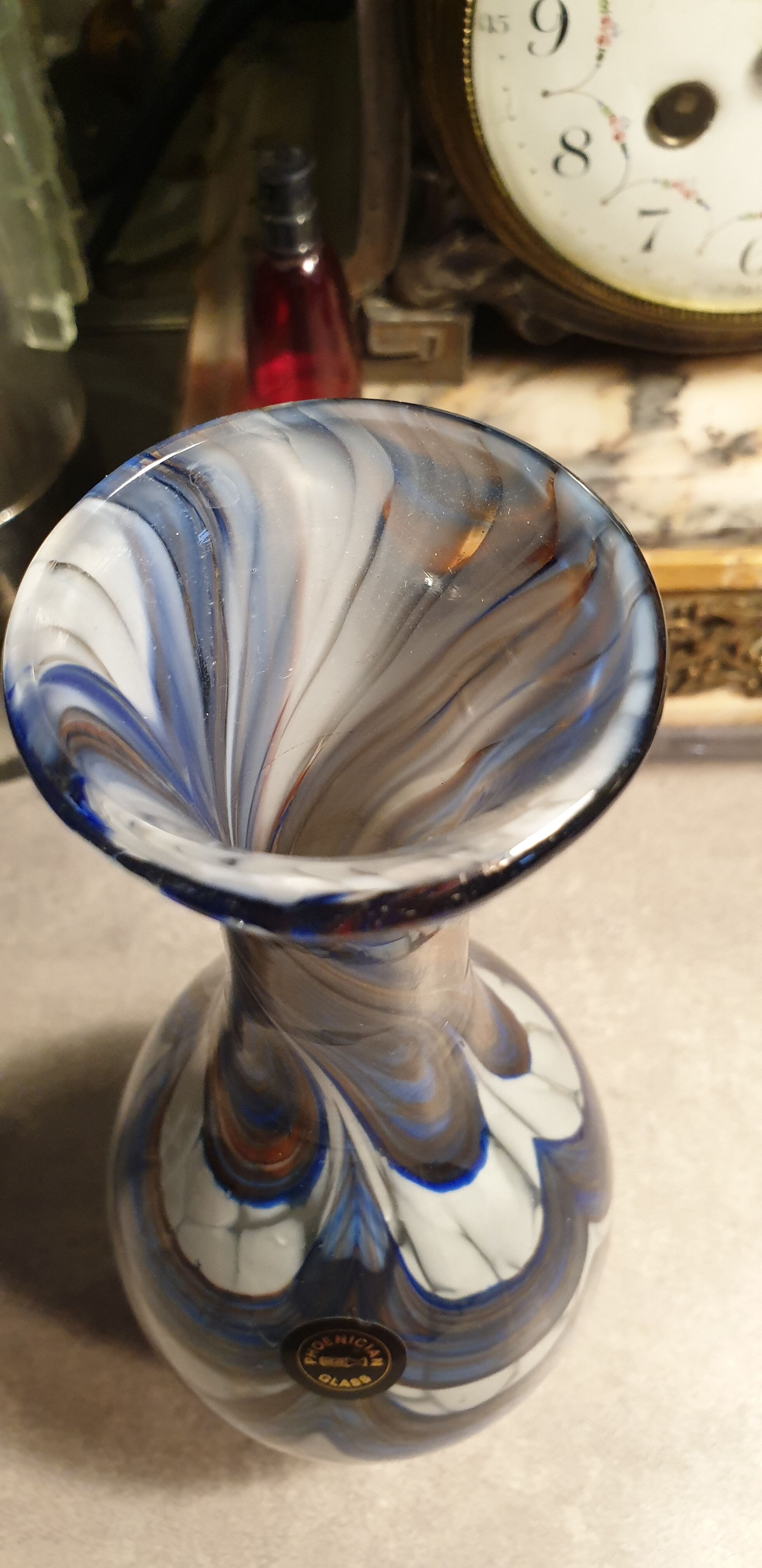 Vase blown to the cane