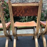 Set of 4 vintage brutalist chairs by Bram Sprij, Netherlands 1960s. in beech.