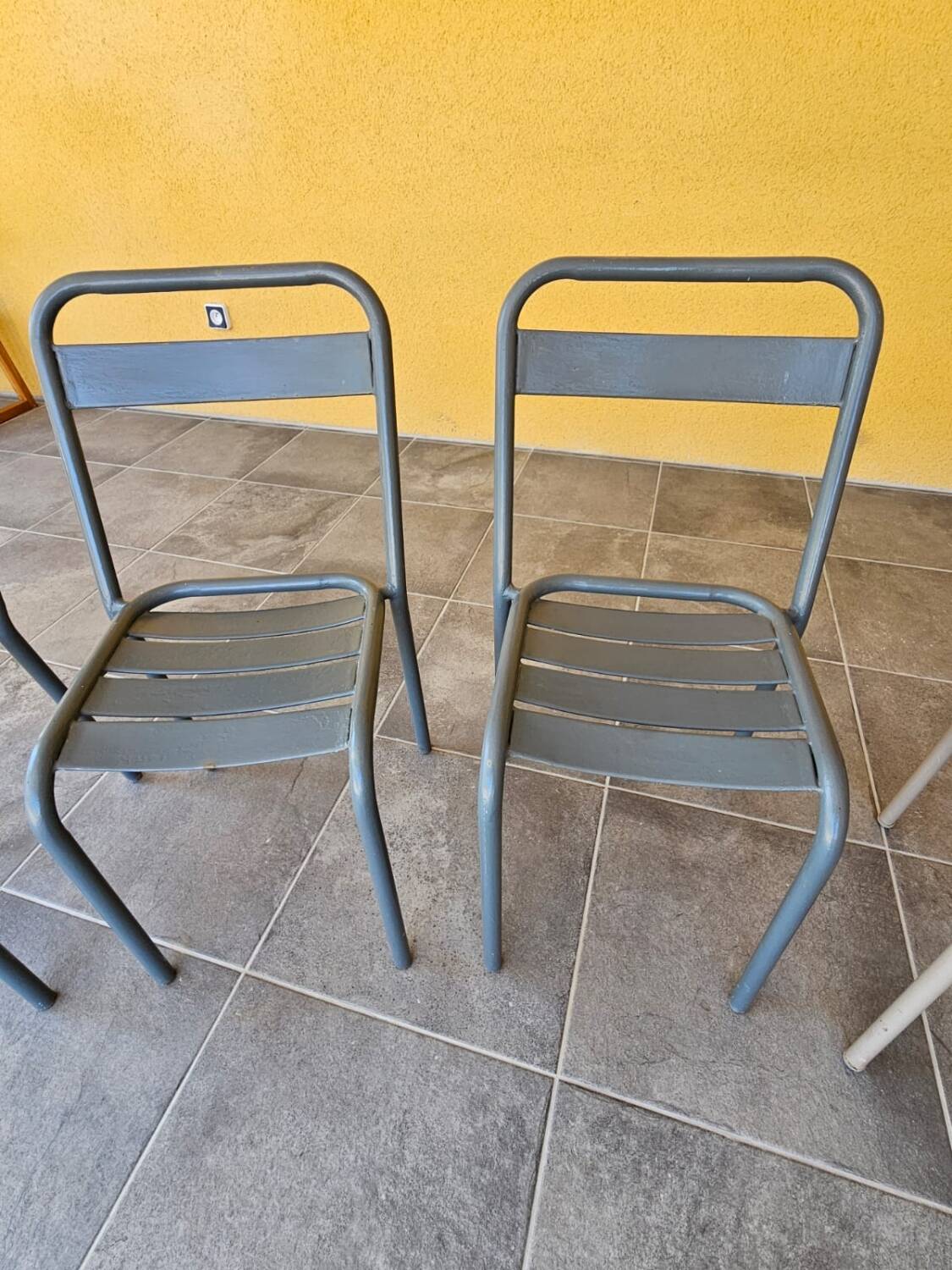 Lot of 6 garden chairs made of steel.