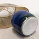 Lampe en grès émaillé bleu indigo et résine vers 1960