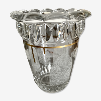 Granite, gilded glass vases