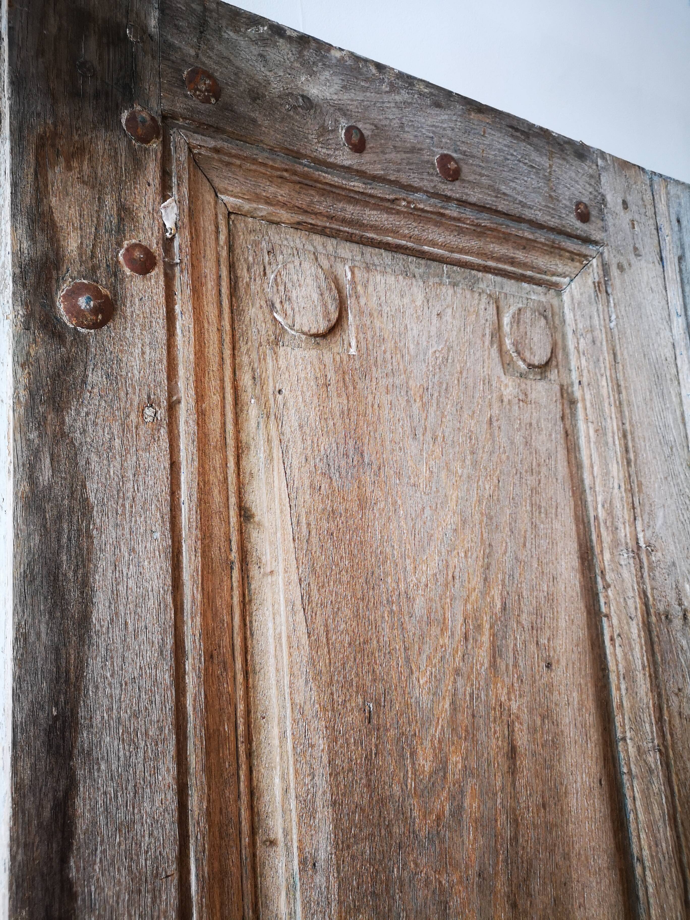 Double entrance gates, solid oak, 19th century