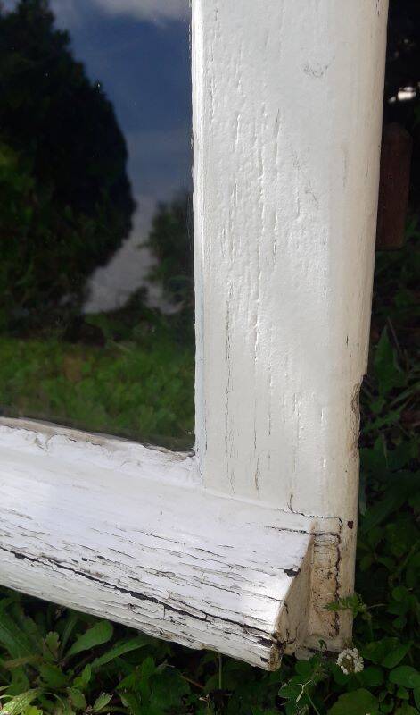 Lot of 4 oak windows H141xL112/117cm old small panes