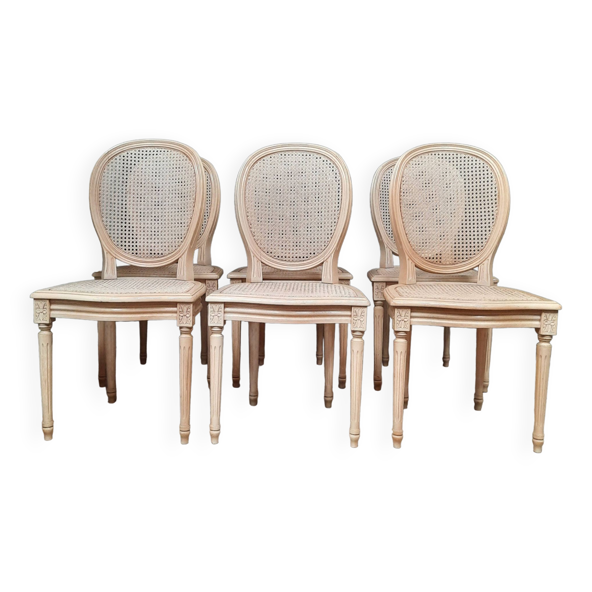 Set of 6 Louis XVI style caned chairs