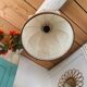 Vintage leather and rattan pendant light