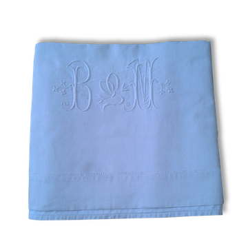 Drap ancien épais grand monogramme