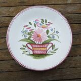 Ancienne Assiette Fleurs en Faïence Lallier Moustiers