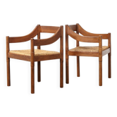 Carimate two armchairs by Vico Magistretti
