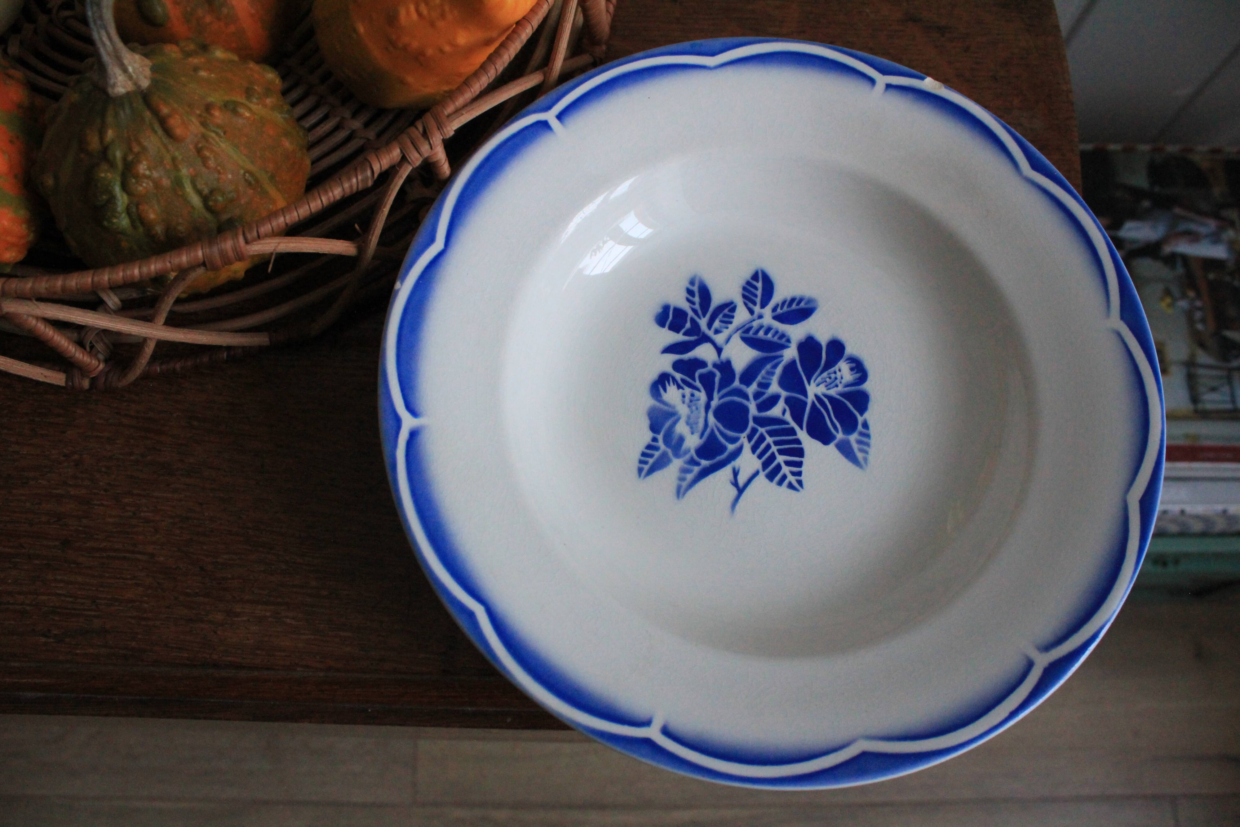 Set of 2 deep plates Digoin Sarreguemines model Marsac