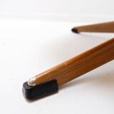 Brown leather swivel footrest with metal base - De Sede, Switzerland.