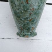 Vase  Art déco en grés de Pierrefonds cristallisé vert