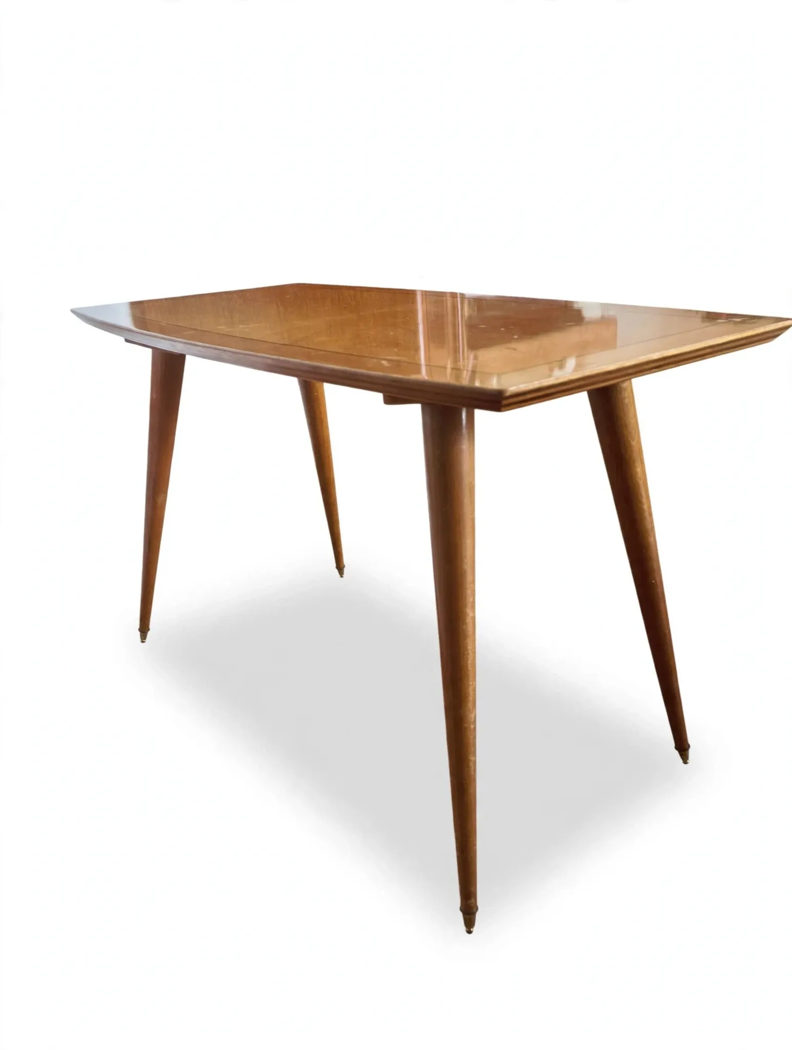 Vintage 60s side table, sun-shaped top with compass legs - Scandinavian.