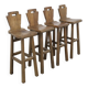 4x Brutalist Barstool by De Puydt, 1970s