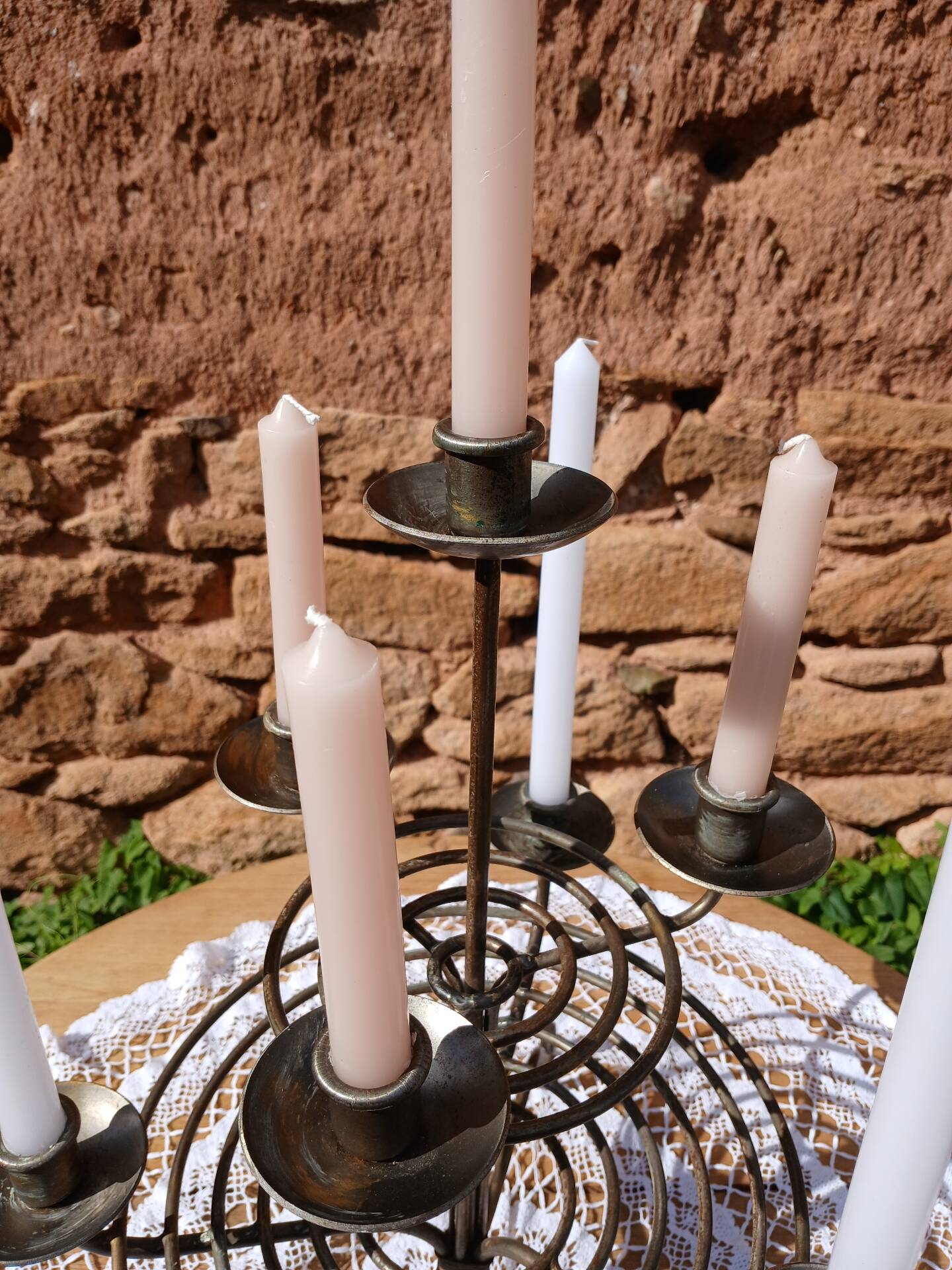 Wrought iron chandelier with 7 candles