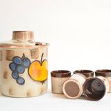 Scheurich Keramik - Model 860 - Vintage Cocktail Set - 1 Large Jug + 5 Cups - West Germany