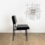 Modernist design chair metal and imitation leather 60s