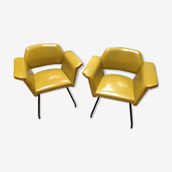 Pair of Joseph André Motte armchairs Steiner edition