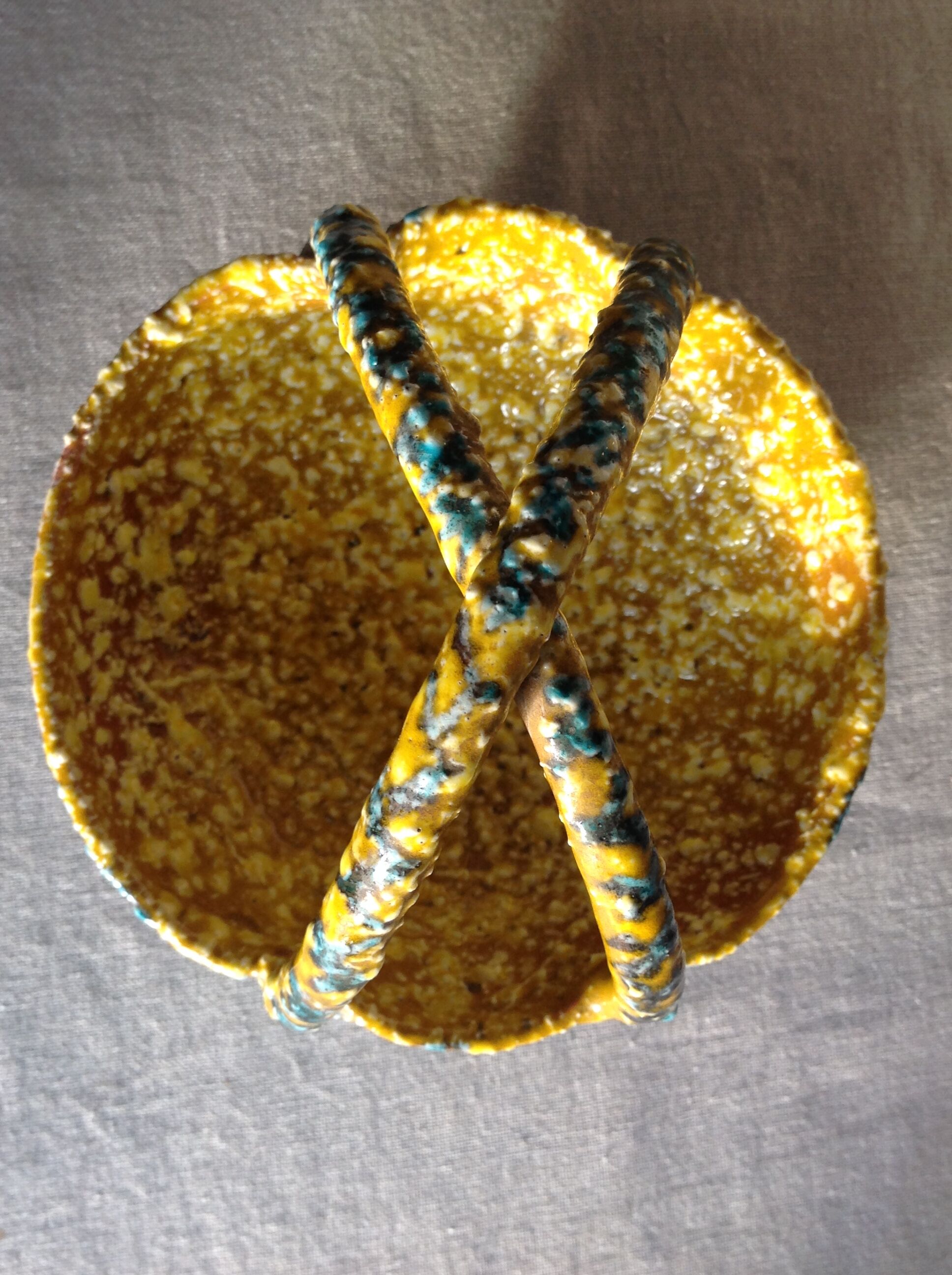 Cup in Fat Lava-style polychrome ceramics