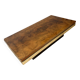 Elm burl coffee table and brass 70s Roche Bobois