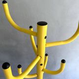 Vintage coat rack yellow, coat rack metall, 80's