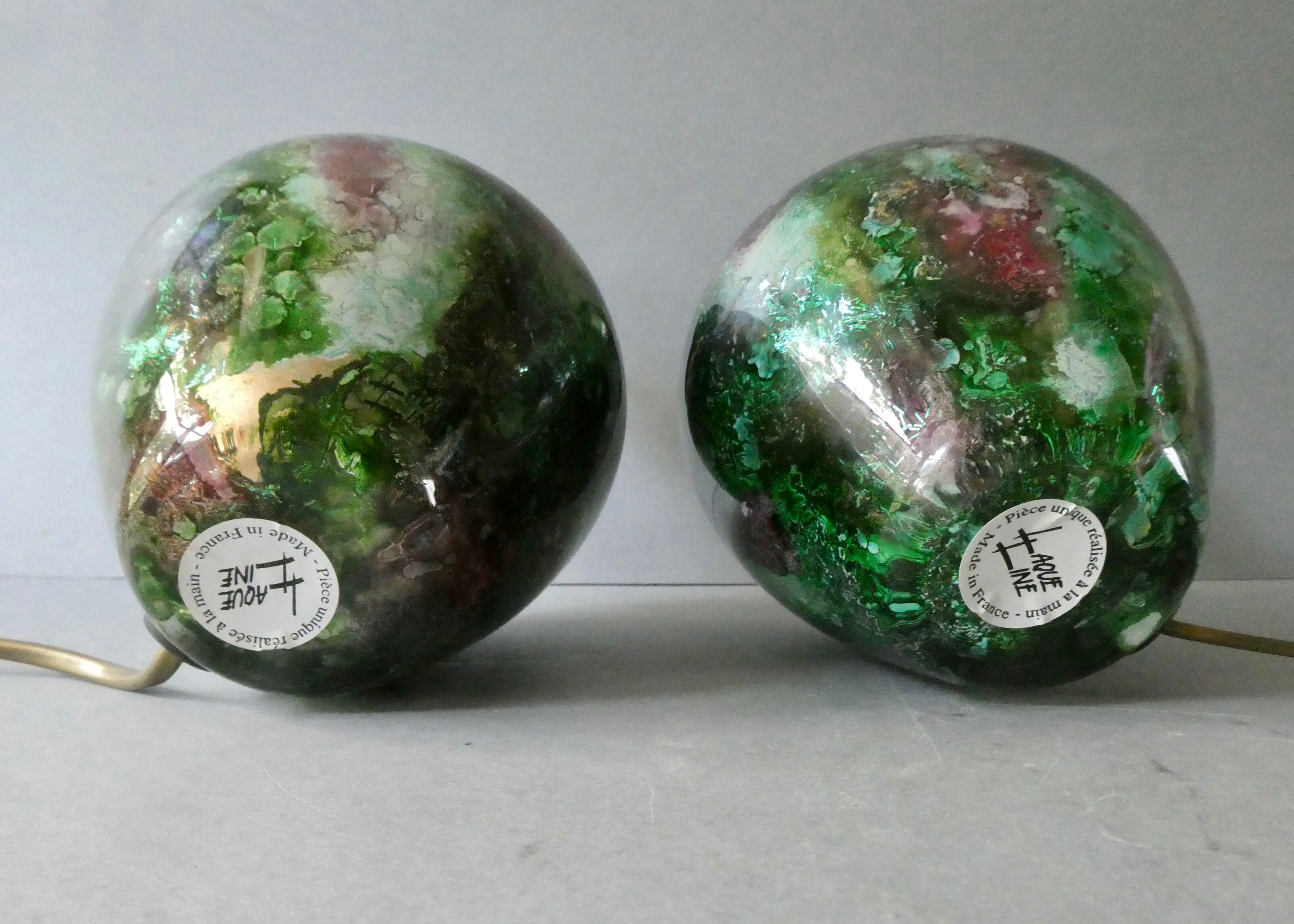 Pair of lamp bases Lacquer Line France 70s 80s