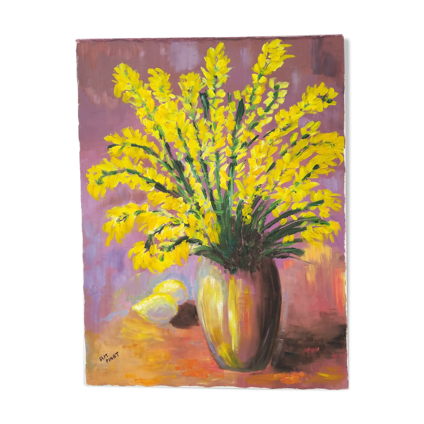 Peinture sur toile bouquet de genêts