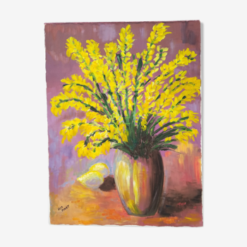 Painting on canvas bouquet of brooms